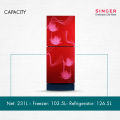 SINGER Top Mount Refrigerator  FTDS230-RG  231 Ltr  Red. 