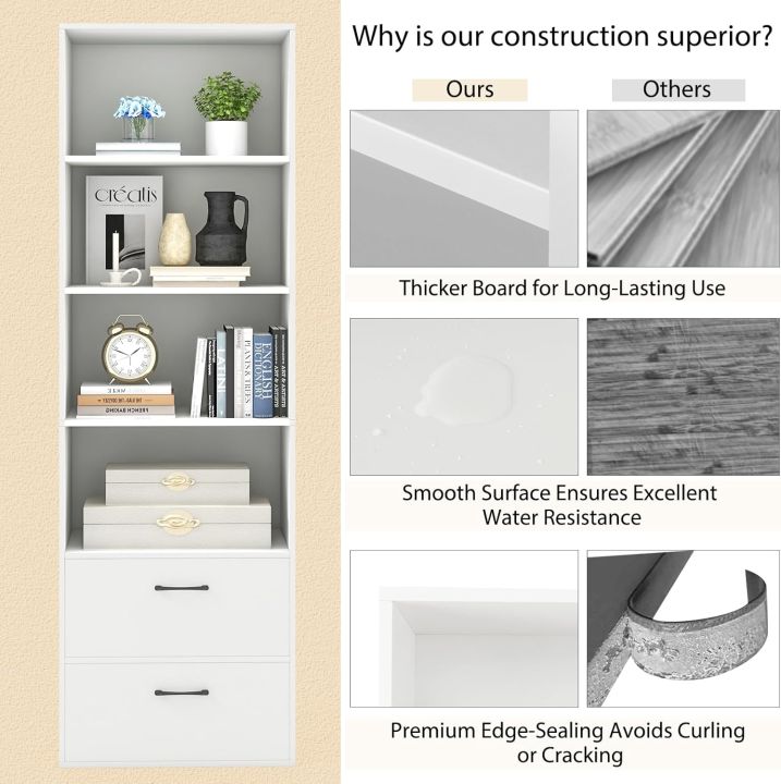 Nice%20Furniture%204%20Shelf%20Bookcase%20with%202%20Drawers,%20Tall%20Bookshelves%20and%20Bookcases,%20Vertical%20Bookshelf%20Tower,%20Wood%20Storage%20Shelves,%20Modern%20Book%20Shelf%20for%20Bedroom,%20Living%20Room,%20Home%20Office%2072/18%20-%20Image%204