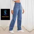 Casual Denim Jeans Pants for Women - Blue. 