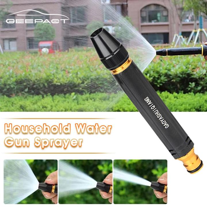 (No Tube)Geepact LH-1112 Portable Water Sprayer Nozzle Adjustable Metal High Pressure Car Washing Garden Hose Sprinkler System Car Wash Watering Water Spray Nozzle