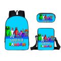 Three -piece Garten of Banban Banban Backpack Schoolbag Garden Bag Game Pen Bag Pen Bag Small Bag children's boys and girls. 