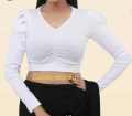 CropTops Short Body & Long Sleeve Blouse Best Qualityfull Good Stitching for Women (01 Pcs). 