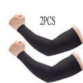 2 Pcs Black Fully Stretched Skinny Fit Arm Sleeves for Hand Cover Arm to Sunscreen. 