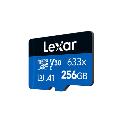Lexar 256GB High-Performance Class 10 633x microSDHC/microSDXC Card U3 A1 UHS-I V30 4K UHD BLUE Series Micro SD Card