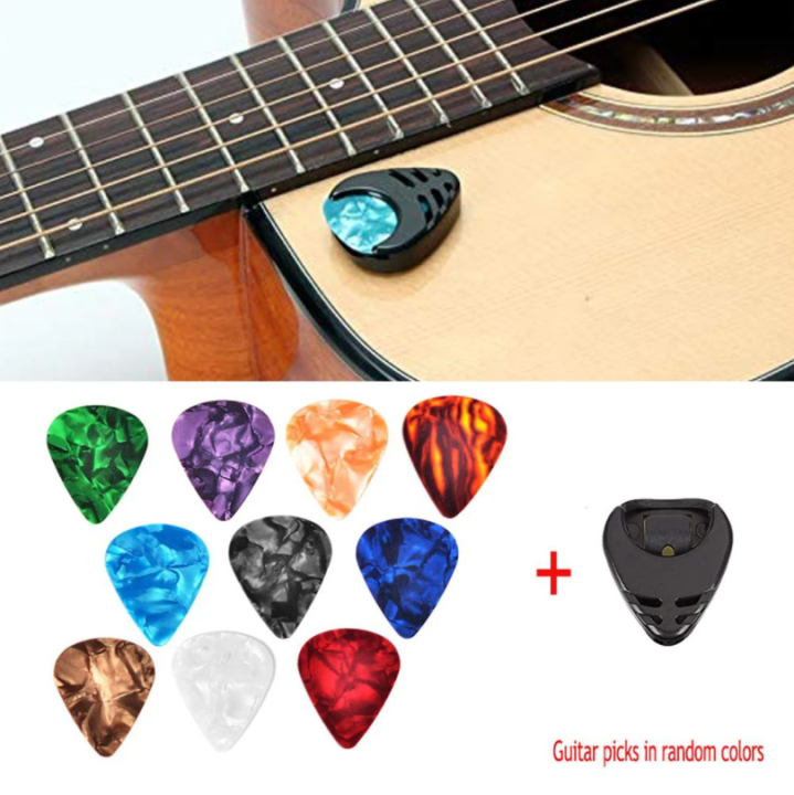 10Pcs Guitar Picks And Pick Holder