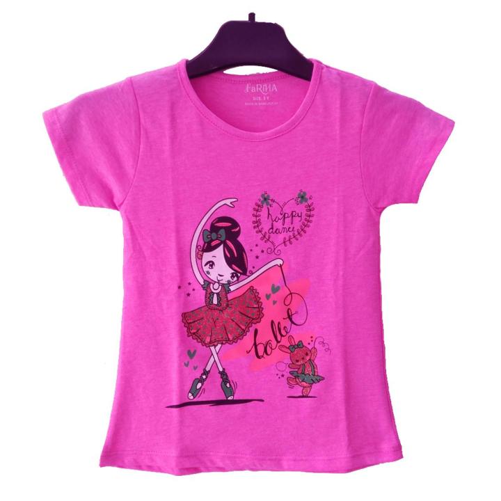 Girls 100% Cotton Half Sleeve T-Shirt