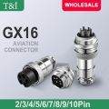 10 Set GX16 2 3 4 5 6 7 8 9 10 Pins Male Female Docking Aviator Aviation Plug Socket Circular Nut Connector Cable Connector.