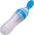 Silicone Baby Food Dispensing Spoon & Feeder, Travel Baby Training Bottle with Spoon Soft Head Baby Feeding Tools- kids. 