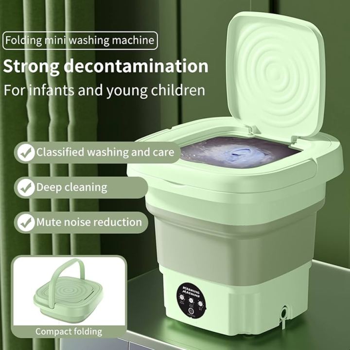 Foldable Washing Machine, 8L High Capacity Mini Washer, with 3 Modes Deep Cleaning