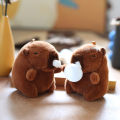 Kawaii Plush Capybara Keychain Cute Bag Pendant Creative Fluffy Animals Keyring Stuffed Doll Toy Children Birthday Gift.