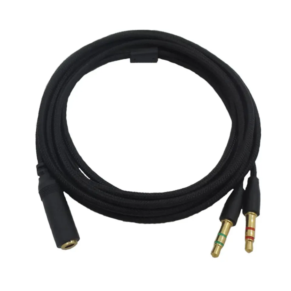 1pcs 2m For -Razer Earphone Audio Cable Headphone Adapter Splitter