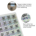 2.5x2.5cm Silver laser Stickers with QR Code Authentic Security seal Holographic warranty void stickers Secure anti-fake label. 