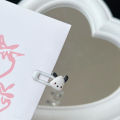 【WindFall】Mini Pachadog Hair Clip Cute Black White Square BB Clip Simple Cartoon Student Headdress  WF. 