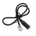 1PC Phone Adapter rj11 to 3.5 female Adapter Convertor Cable PC Computer Headset Telephone - Black.
