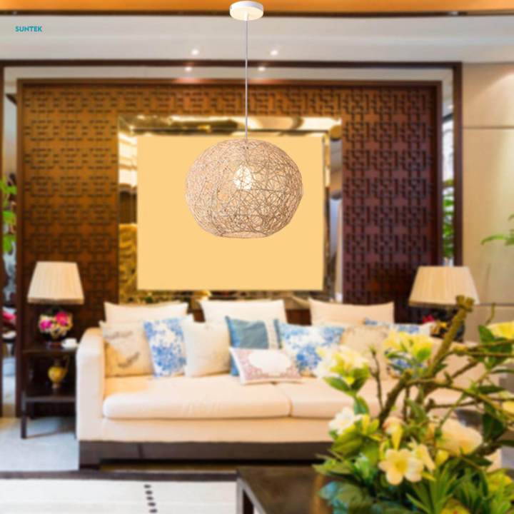 Simple%20Pendant%20Light,%20E27%20Hanging%20Chandelier%20Woven%20Ceiling%20Lighting%20for%20Dining%20Room%20Bathroom%20Farmhouse%20Kitchen%20Hallway%20,%2030cm%20-%20Image%207