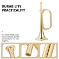 Small Trumpet Bugle Brass Golden Horn Simple Beginner Wind Instrument for School Band Child Student. 