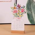 2024 Bloomy Flowers Desk Calendar, Creative Floral Desk Calendar, 2024 Flower-Themed Calendar, Pretty Floral Desk Decor, Monthly Desk Planner.