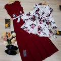 Winter Collection Rose Print Stitched Kurti & Blazer Belt for Women – Free Size, Fashionable, Comfortable, Regular Wear. 