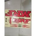 MRF cricket bat stickers.