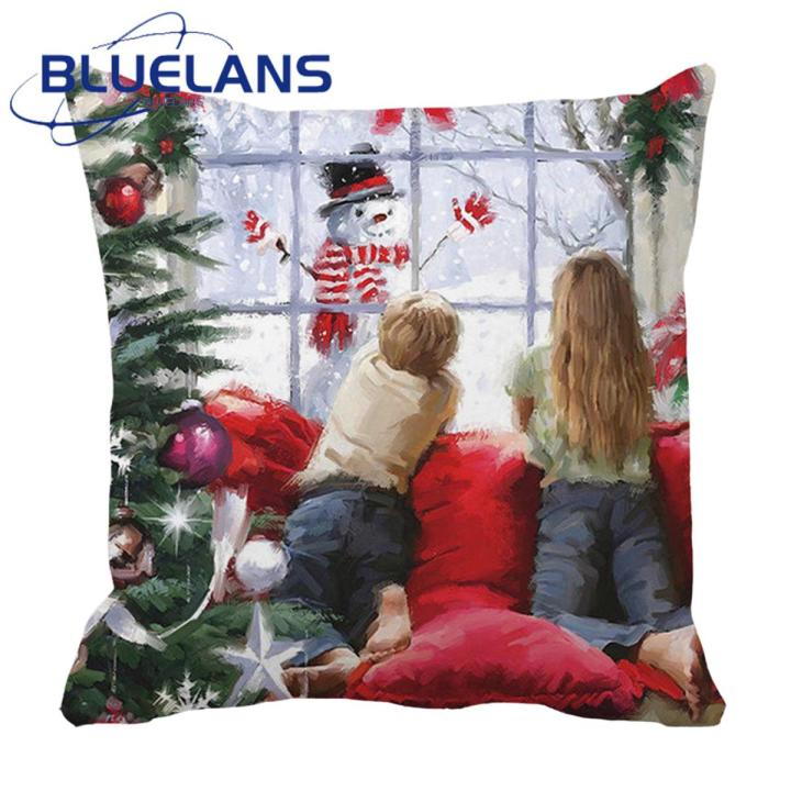 Pillowslip Tear Resistant Christmas Square Home Throw Cushion Cover