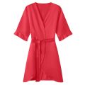 Delicate Allure: Ruffle Satin Robe for Effortless Bridal Relaxation.