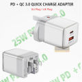 PD 25W USB Charger Quick Charge 3.0 Type C Wall Phone Charger For iPhone Xiaomi Samgsung PD US UK Plug USB C Fast Power Adapter.