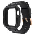 Carbon Fiber Integrated Sport Watch Band For Apple Watch Series 9&8&7 41mm / SE 3&SE 2&6&SE&5&4 40mm / 3&2&1 38mm. 