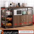 Kitchen Cabinet Shelf organizer with Microwave Oven and Utility Storage Shelf Rack.