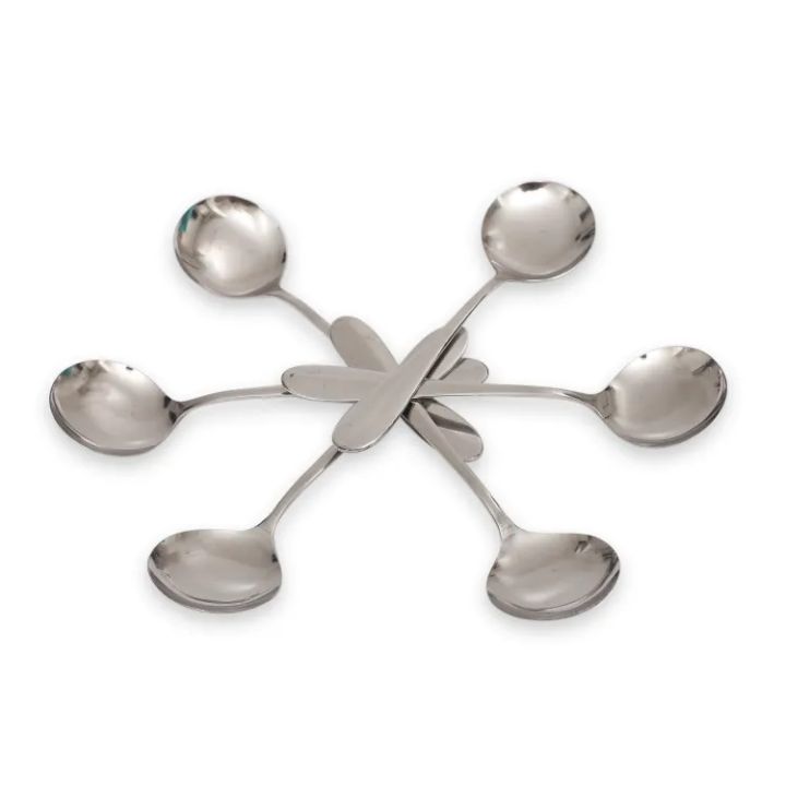 NOVA%20Stainless%20Steel%20Round%20Soup%20Spoon%20set%20of%206%20Pcs,%206.60%20inch%20Long%20-%20Image%203