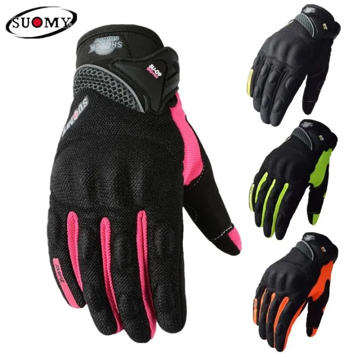 SUOMY Summer Motorcycle Gloves Breathable Touch Function Motocross Gloves Full Finger Moto Guantes Racing Gloves S-XXL Sarcasmsm