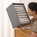 9-Grid Closet Organizer Box – Foldable Drawer Divider for Clothes, Underwear & Accessories Storage. 