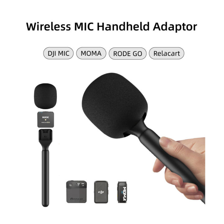 Interview Mic Handle Adopter Microphone Handheld Adapter Foam For Rode Wireless Go/go Ii/ Mic/relacart/