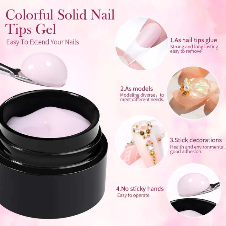 BORN%20PRETTY%20Solid%20Nail%20Tips%20Gel%205g%20Transparent%20Clear%20Function%20Gel%20Nail%20Extension%20Gel%20Soak%20Off%20Nail%20Art%20Gel%20Need%20UV%20Lamp%20Cure%20-%20Image%203