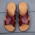 SHEN CE Summer Sandals Men Leather Classic Roman Open-toed Slipper Outdoor Beach Rubber Summer Shoes Flip Flop Water Sandals. 