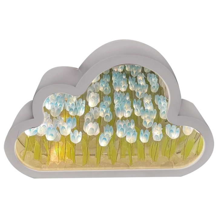 Cloud Tulip Lamp Cloud Tulip Mirror Night Light Tulip LED Table Lights Table Lamp-Blue