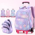 Children School Backpack Set with Wheels Students Bags for Girls Trolley Bag Cute Schoolbag Rolling Wheeled Backpack Child Girl.