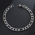 Stainless Steel Silver Chain Bracelet for Men. 