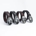 Lotjunsen vintage belts, skulls, pentagrams, fashion trends, personality, youth trousers, foreign trade cowhide belts. 