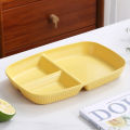 【Exclusive Offer】 Divided Dish Diet Reusable Dinner Plate Kitchen Dinnerware Portion Plates For Adults 3 Compartments Microwave Safe. 