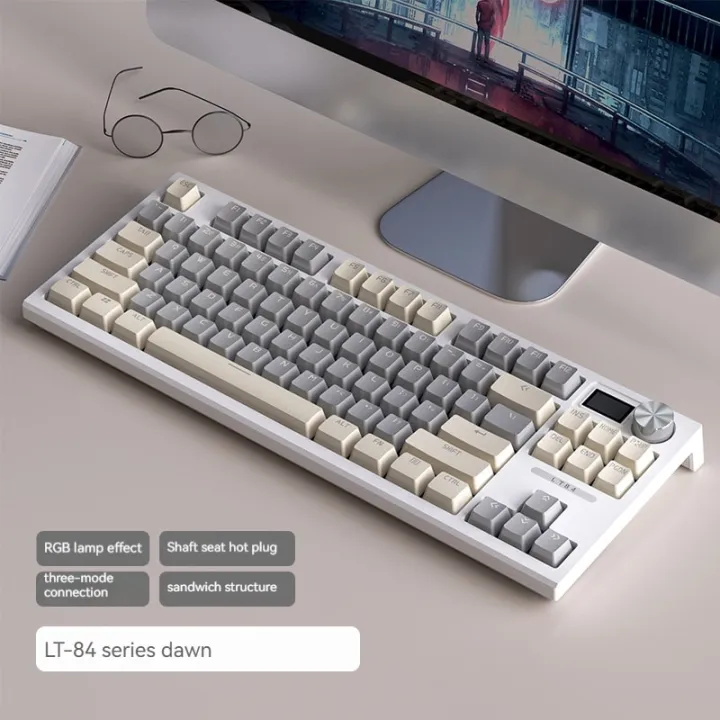 Langtu%20LT84%20Pro%20Series%203-mode%20Connect%20Sandwich%20Structure%20Hot-swap%20Mechanical%20Keyboard%20Diy%20Smart%20Screen%20RGB%20Light%20Gaming%20Keyboard%20-%20Image%202