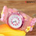 【Hot New Release】 3d Children' Cartoon Jelly Flah Pink Flamingo ilicone Writ Watch Waterproof Flower Tranparent Girl Watch. 