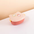 Cartoon Cat Head Shape Double-layer Lunch Box For Kids Microwaved To Heat Portable Lunch Box Student Office Worker Light Lunch Box. 