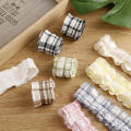 4cm Wide Pleated Plaid Ribbons Fashionable Satin Plaid Puff Plaid Ribbons Pleated Satin Ribbons for Bouquets Gift Wrapping. 