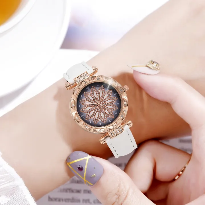 Women's%20Watch%20Flower%20Fashion%20Quartz%20Watch%20Sparkling%20Rhinestone%20Analog%20Wrist%20Watch%20&%201pc%20Rose%20Flower%20Bracelet,%20Gift%20For%20Mom%20Her%20-%20Image%205