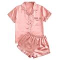 Ladies silk pajamas women's two piece set shorts and tops. 