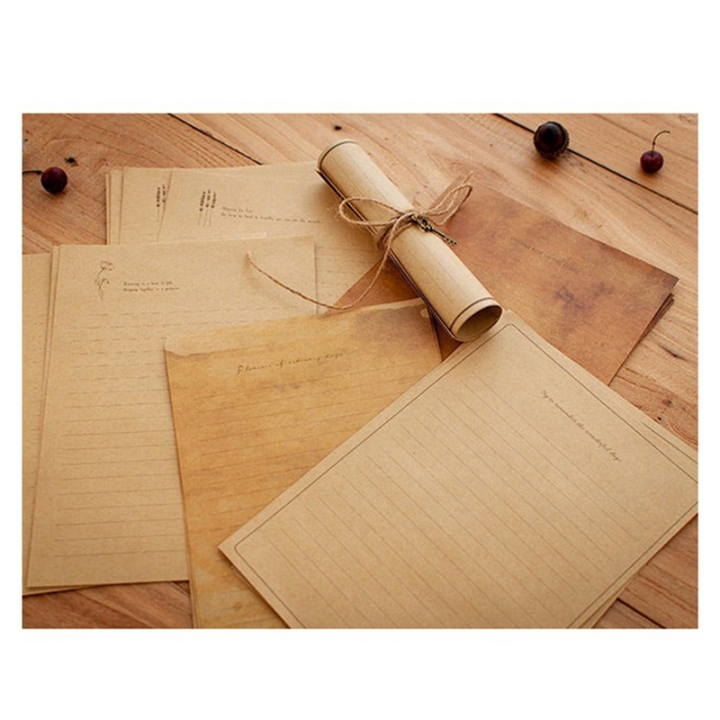 Vintage%20Kraft%20Paper%20Writing%20Paper%20for%20Letter%20Writing%20Letter%20Paper%20Stationery%208%2012%20Pcs%20-%20Image%208