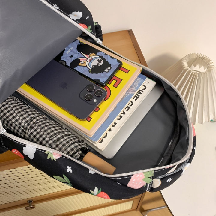 2024%20New%20Double%20Backpack%20Casual%20Backpack%20College%20Student%20Girl%20Middle%20School%20High%20School%20School%20Bag%20Strawberry%20Print%20Simple%20and%20Fashionable%20-%20Image%204