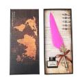 Retro Calligraphy Feather Dip Pen with 5 Nib Set Quill Fountain Writing Creative Vintage Stationery Classic Gift Box without Ink.