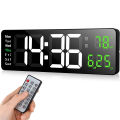 Electronic Clock Home Decoration Wall Clock LED Digital Temperature Date Display Alarm Clock Large. 