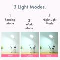 YAGE Touch Sensor Flexible LED Table Lamp With Pen Holder Touch Sensor Control Flexible Lamp Rechargeable USB Desk Lamp for Reading Working Studying. 